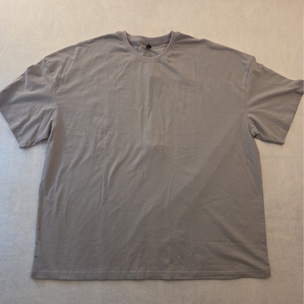 Comfrt Essential Oversized SS Tee Unisex 3XL Cotton Knit Logo Crew Neck Gray